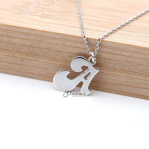 Personalized Sterling Silver Alphabet Necklace - Font 3