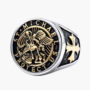 Stainless Steel Archangel Saint Michael Ring