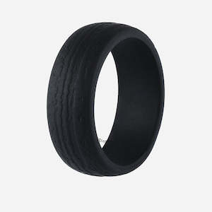 Silicone Tree Bark Texture Ring - Black