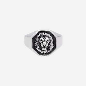 Stainless Steel Lion Ring - Silver