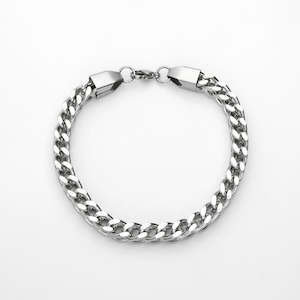 Jewellery: Stainless Steel 6mm Square Franco Link Bracelet