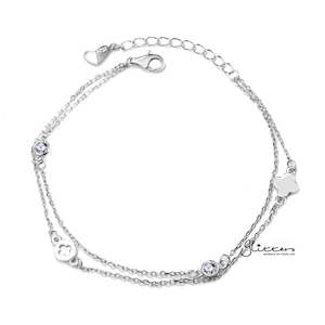 Sterling Silver Flower with C.Z Women's Bracelet