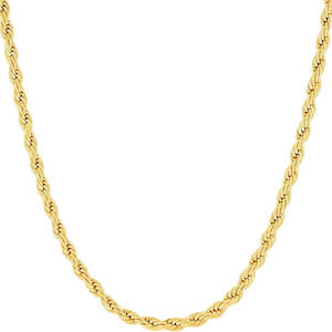 3mm Stainless Steel Twisted Rope Chain - Gold