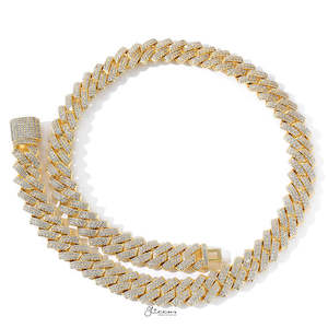 14mm Iced Out CZ Paved Miami Cuban Chain - Gold