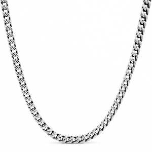 6mm Square Franco Link Chain Necklace - Gunmetal Black