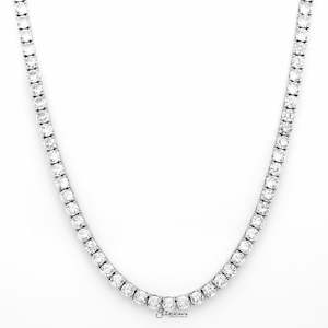 5mm Round Cut C.Z Tennis Necklace