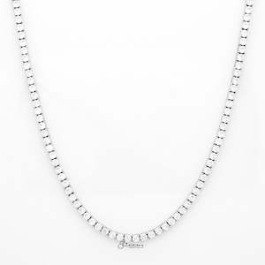 3mm Round Cut C.Z Tennis Necklace