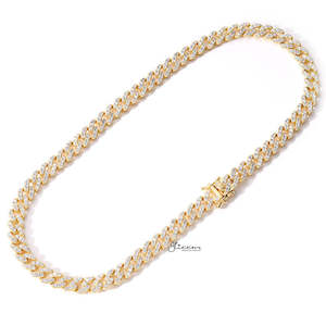 9mm Iced Out Miami Cuban Chain - Gold