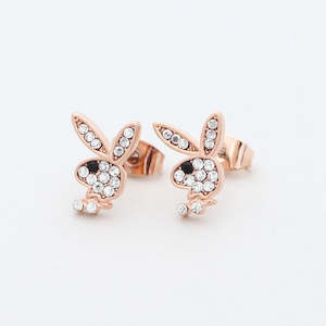 Official Playboy Bunny Stud Earrings - Rose Gold