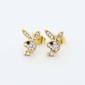 Official Playboy Bunny Stud Earrings - Gold