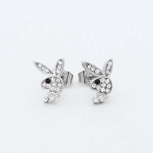 Official Playboy Bunny Stud Earrings - Silver