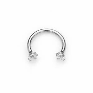 Titanium Horseshoes with Internally Threaded CZ Top - Clear