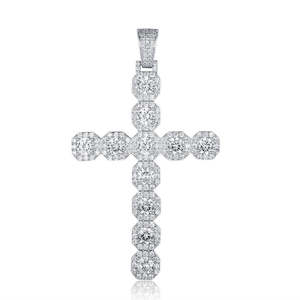 Iced Out Cross Pendant - Silver