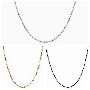 Jewellery: Stainless Steel Ball Chain - Silver | Gold | Black