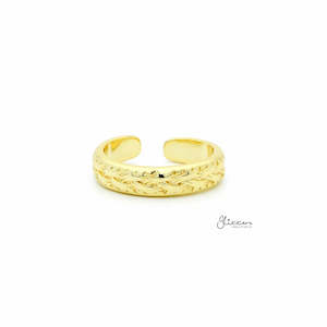 Twisted Rope Pattern Toe Ring - Gold