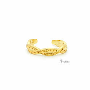 Twisted Rope Toe Ring - Gold