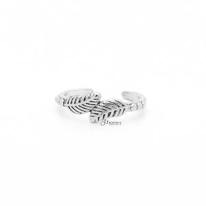 Leaves Pattern Toe Ring - Silver