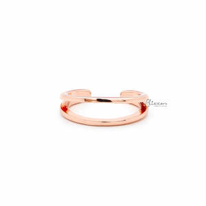 Two Lines Plain Band Toe Ring - Rose Gold