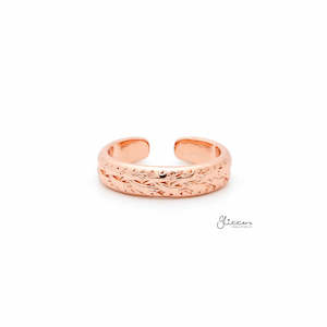 Twisted Rope Pattern Toe Ring - Rose Gold