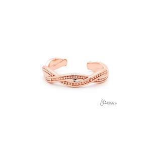 Twisted Rope Toe Ring - Rose Gold