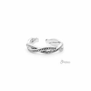 Twisted Rope Toe Ring - Anti Silver