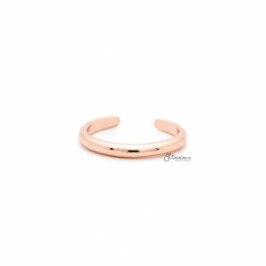 2mm Plain Band Toe Ring - Rose Gold