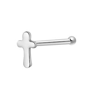 Sterling Silver Cross Nose Pin Stud