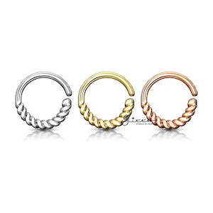 Jewellery: Half Circle Braided Bendable Hoop Rings for Septum, Ear Cartilage, Daith and More