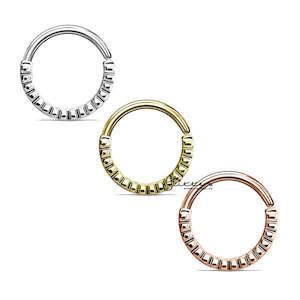 Grooved Half Circle Bendable Nose Septum and Ear Cartilage Hoops