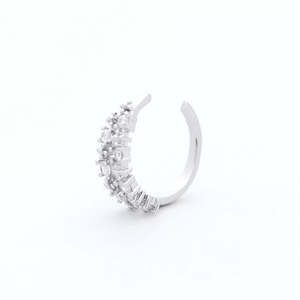 Jewellery: Multi CZ Ear Cuff - Silver