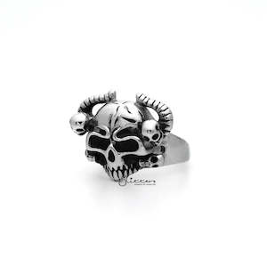 Men's Antiqued Stainless Steel Skull Casting Rings