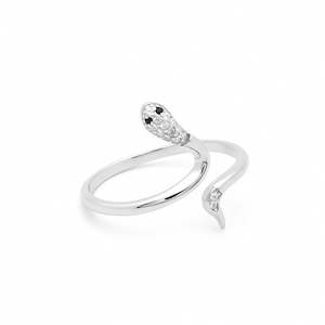 CZ Snake Sterling Silver Ring