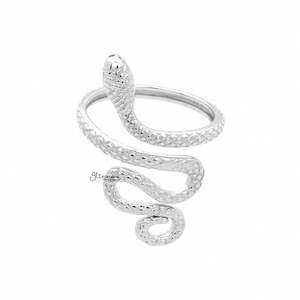 Jewellery: Sterling Silver Snake Adjustable Ring