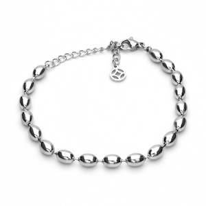 Stainless Steel Beads Women's Bracelet - Silver