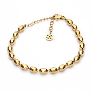 Stainless Steel Beads Women's Bracelet - Gold