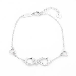 Sterling Silver Infinity with Cross Charm Bracelet