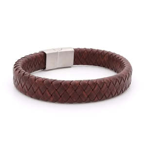 Classic Brown Braided Leather Bracelet