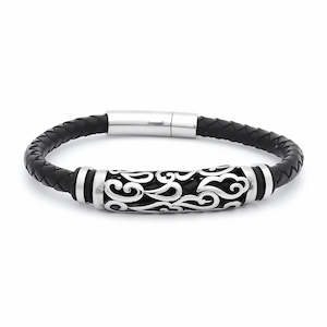 Cloud Pattern One Line Leather Bracelet