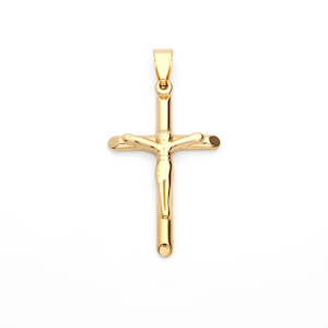 Stainless Steel Crucifix Cross Pendant - Gold