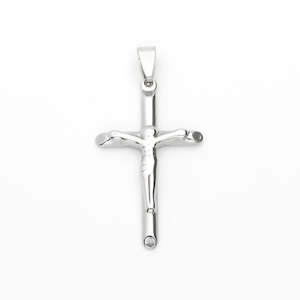 Stainless Steel Crucifix Cross Pendant - Silver