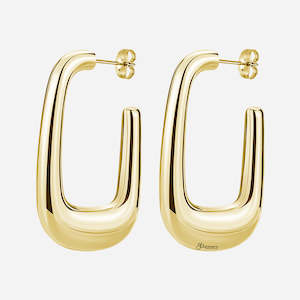 Stainless Steel Chunky U Shape Earrings - Gold