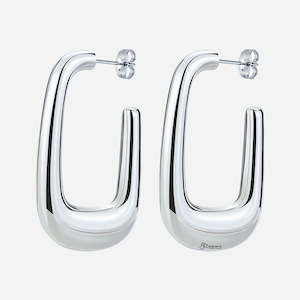 Stainless Steel Chunky U Shape Earrings - Silver