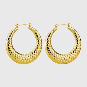 Stainless Steel Chunky Hoop Earrings - Gold