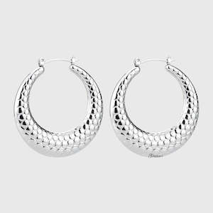 Stainless Steel Chunky Hoop Earrings - Silver