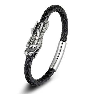 Jewellery: Dragon Braided Leather Bracelet