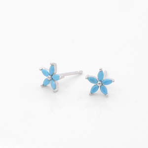 Turquoise Flower Stud Earrings