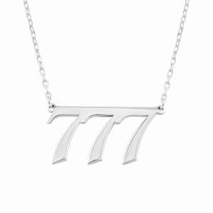 Personalised Sterling Silver Angel Number Necklaces - Silver