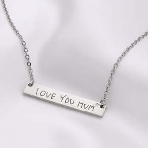 Personalised Horizontal Bar Necklace - Actual Handwriting