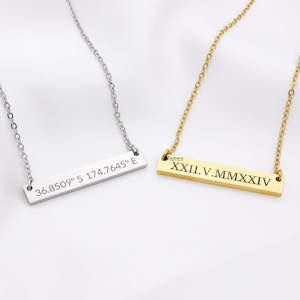 Personalised Horizontal Bar Necklace