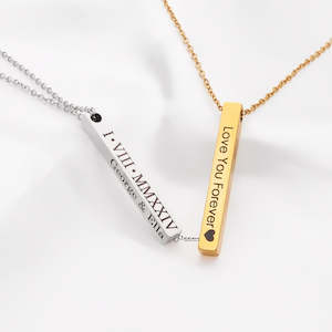 Personalised 3D Bar Necklace